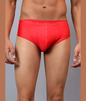 La Intimo Pack of 1 Nylon Briefs For Men's ( Red )