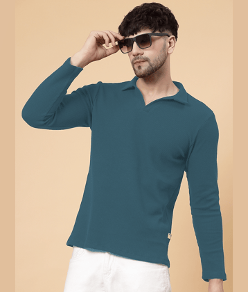 Rigo Men Cotton Regular Fit Solid Polo T Shirt ( Purple )