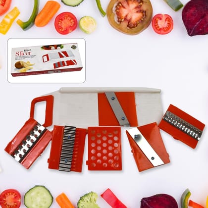 Plastic 6 in 1 Vegetables Slicer, Cutter and Fruit Dicer Grater (1 Set)