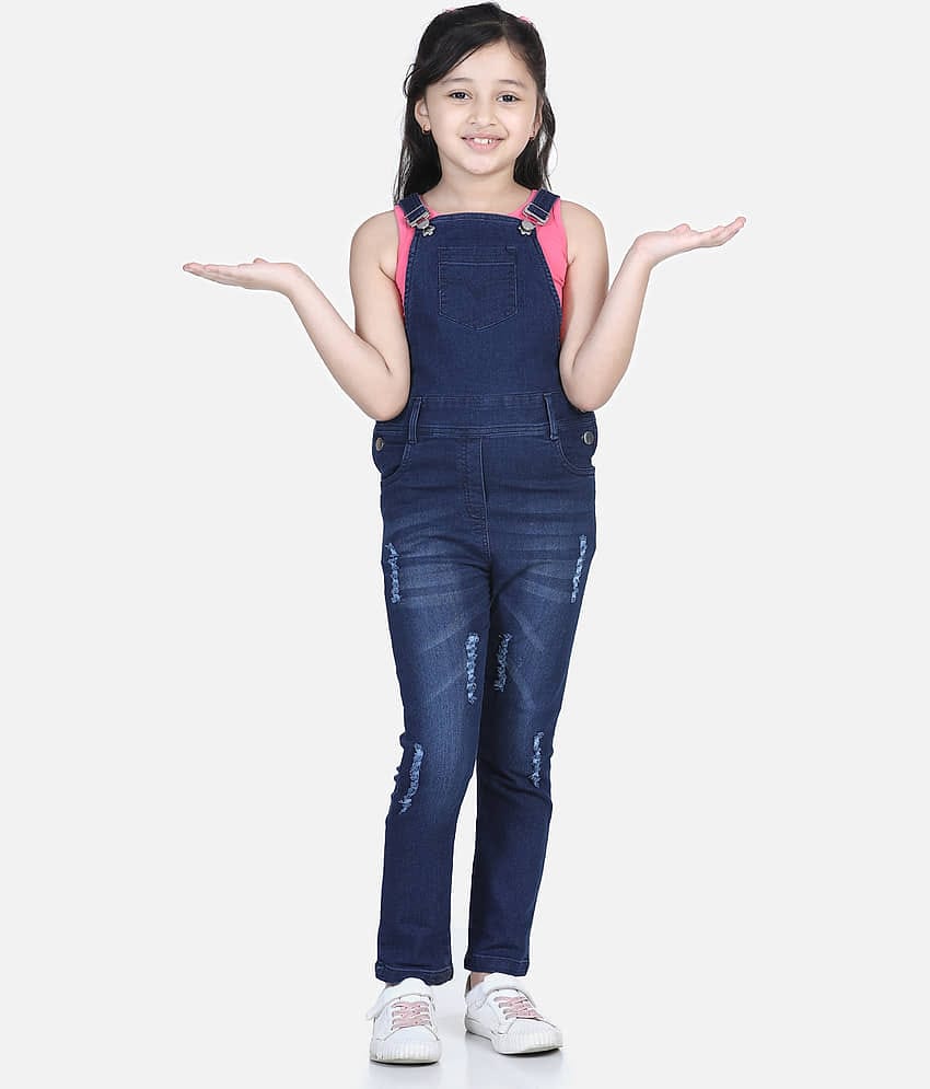 StyleStone Girls Denim Dungarees ( Pack of 1 , Blue )