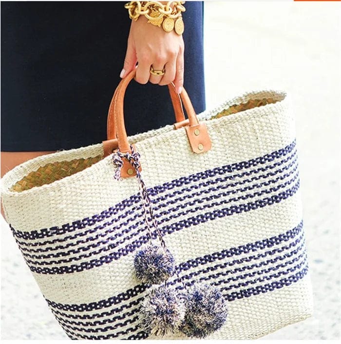 Wholesale New fashion  designer stripped straw online shopping bags women handbags for ladies women luxury