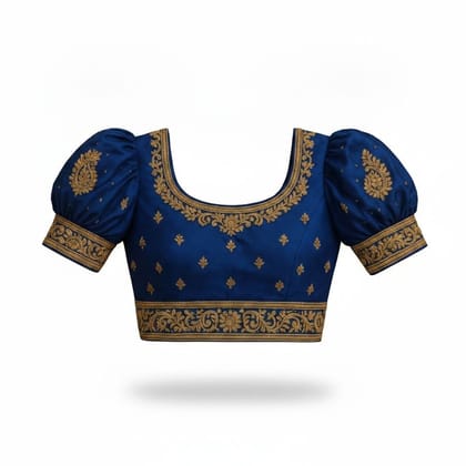 Navy Blue Embroidered Ethnic Blouse