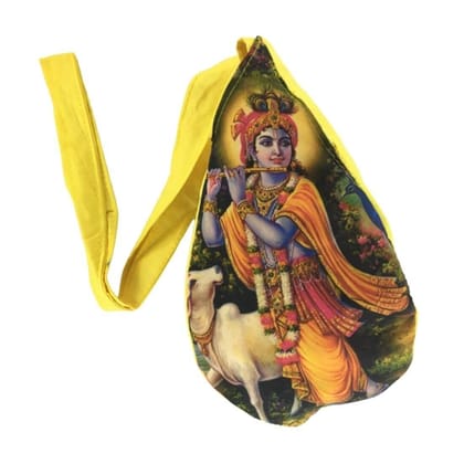 MAYAPURI Krishna Printed Bead Bag/Gomukhi Japa Bag/Chanting Bag with Zip Pocket (Pack of 1) MAYAPURI Krishna Printed Bead Bag/Gomukhi Japa Bag/Chanting Bag with Zip Pocket (Pack of 1)