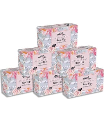 Mirah Belle Organic Coconut Milk, Rosehip Skin Repair Soap 125 g Pack of 6