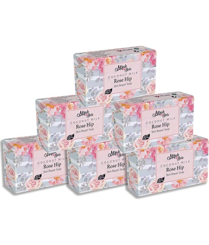 Mirah Belle Organic Coconut Milk, Rosehip Skin Repair Soap 125 g Pack of 6