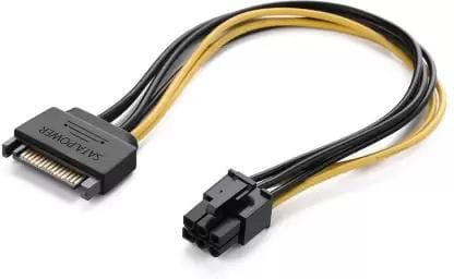 SATA Cable 15PIN to 6PIN for PCI Express Card,Compatible with GPU Card, Multicolor)