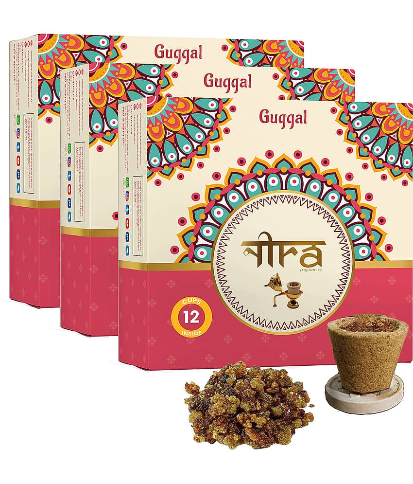 Nira Fragrances Havan Cups Guggal 36 Pieces ( Pack of 3 )