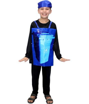 Kaku Fancy Dresses Dustbin Costume for Kids/Social Message Hygiene Costume/Cosplay Costume -Blue, 3-8 Years, for Unisex