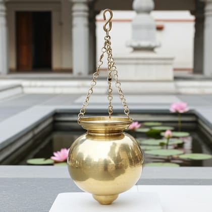 Brass Hanging Shiv Jaldhara – Pooja Abhishek Vessel, Height : 10 Inch (ZMAS600 F)