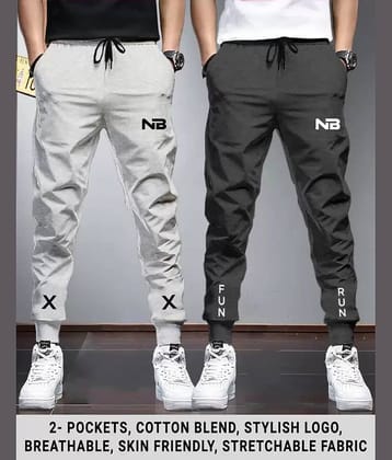 Lieo Trend Multicolor Polyester Blend Men's Trackpants ( Pack of 2 )