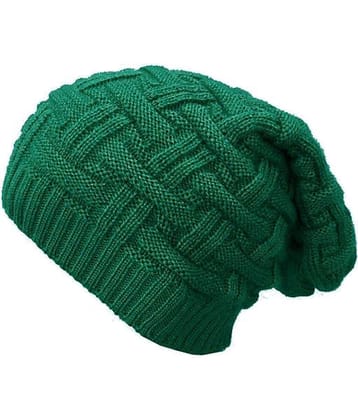Whyme Fashion Green Knitted Fur Caps