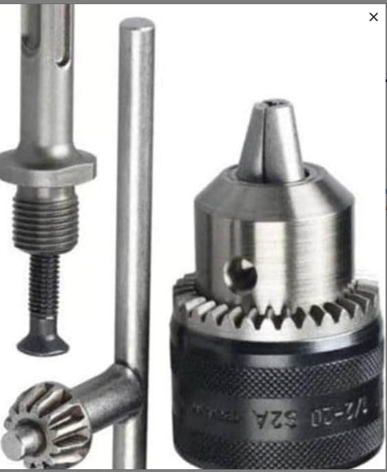 Machine Master Professional Drill Chuck, 1.5-13mm Capacity, 1/2-20UNF Thread, Metal Construction, SDS-Plus Compatible