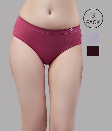 C9 Airwear Pack of 3 Nylon Solid Women's Briefs ( Multi Color )