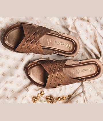 Aeroblu Brown Women's Slip On Heels