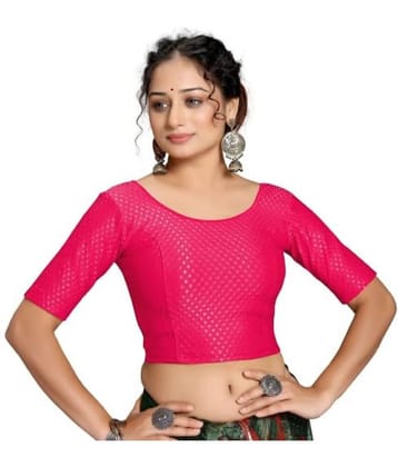 DELTIN HUB Pink Readymade without Pad Silk Blend Women's Blouse ( Pack of 1 )