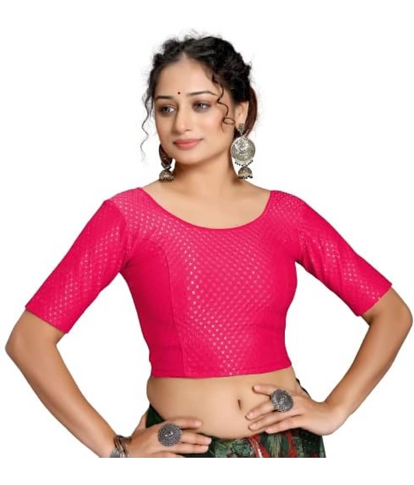 DELTIN HUB Pink Readymade without Pad Silk Blend Women's Blouse ( Pack of 1 )