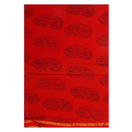 HANDLOOM CHANDERI 03 PCS BAGH PRINTED SUIT (SKU - 1RBS01250820 Suit 108)