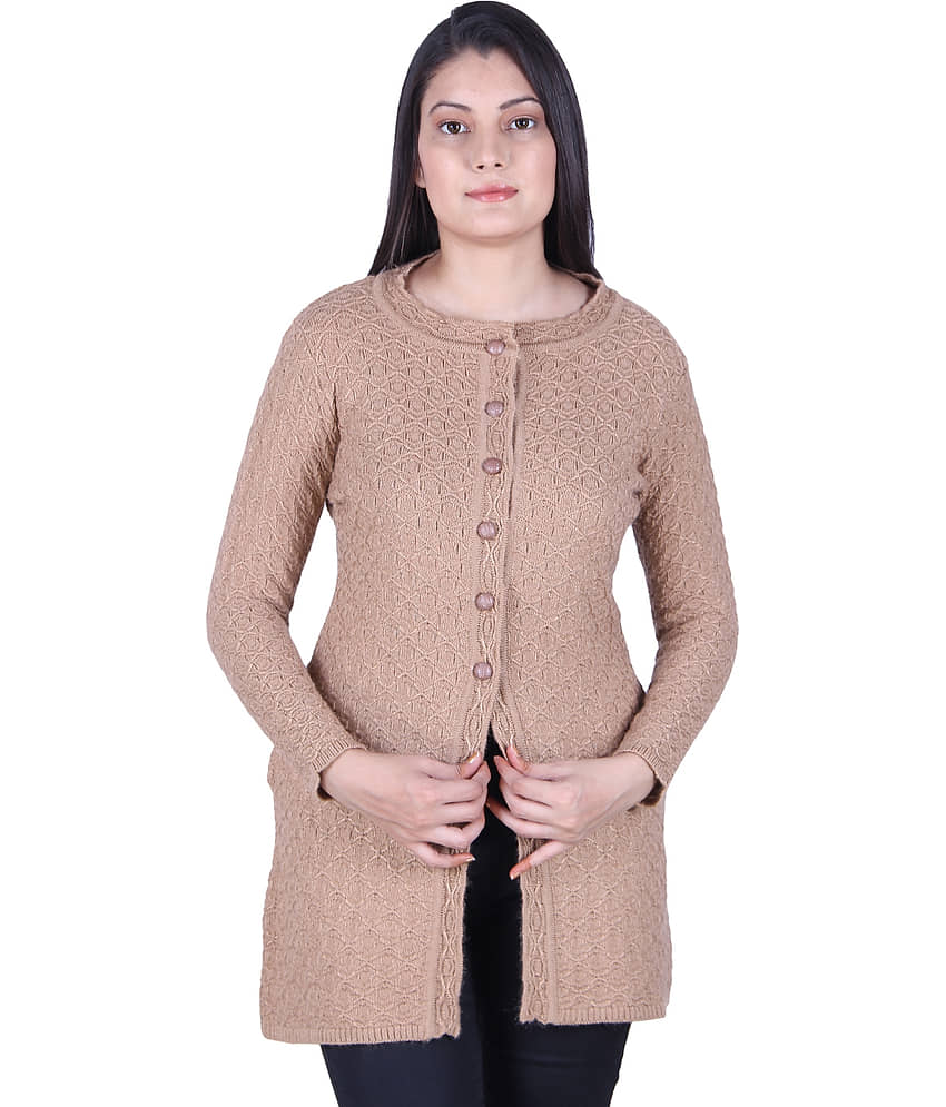 Ogarti Acrylic Beige Cardigans Dress