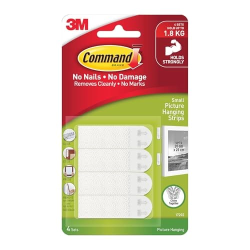 pack of 4 Pairs Picture Hanging Foam Strips, White,Form