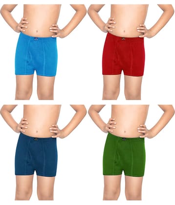 Dixcy Scott Swish Cotton Solid/Plain Multicolour Trunk/Bloomer/Underwear/ for Kids/Boys - Pack of 4