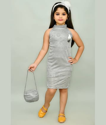 JCT DRESSES Crepe A-line Dress For Girls ( Pack of 1 , Grey )