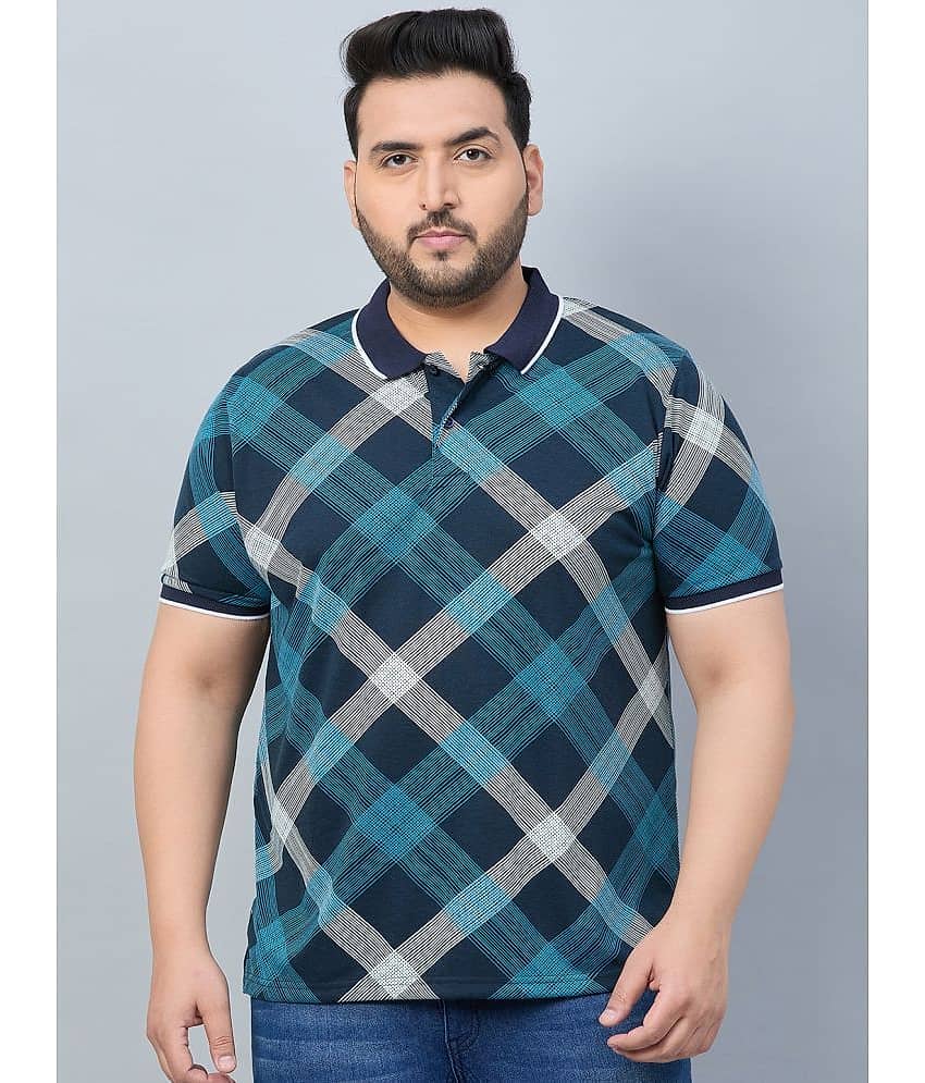 AUSTIVO Pack of 1 Cotton Blend Regular Fit Printed Half Sleeves Men's Polo T Shirt ( Multicolor )