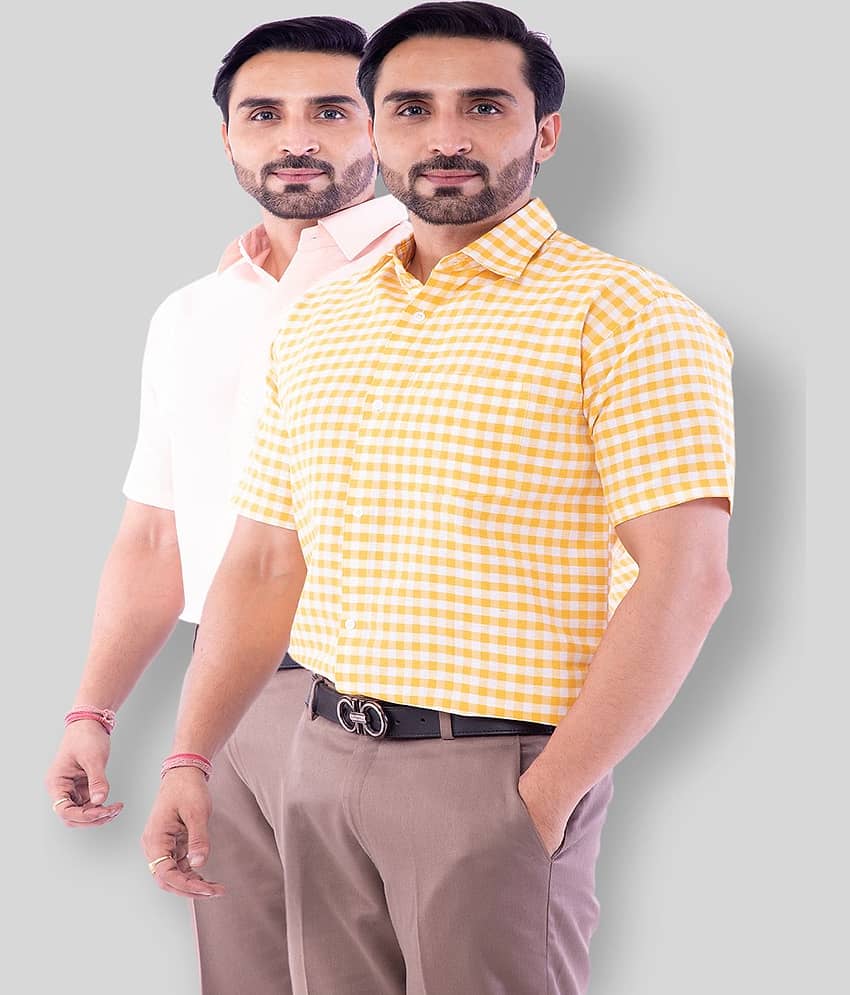 DESHBANDHU DBK Multicolor Cotton Regular Fit Half Sleeves Men's Casual Shirt ( Pack of 2 )