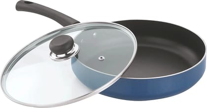 Vinod Zest Non Stick Deep Fry Pan with Glass Lid (Size - 22cm) by Mahavir Home Store
