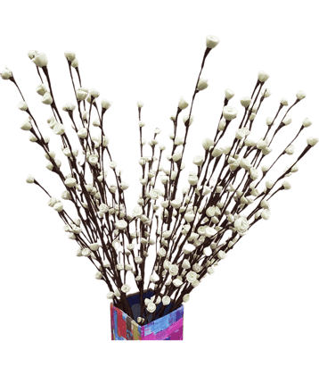 Fab n Style Rose White Artificial Flowers Bunch - Pack of 1