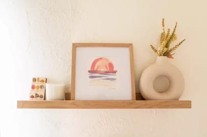 Floating Wood Shelves 24"x6" with Hidden Brackets - Single Piece Floating Wood Shelves 24"x6" with Hidden Brackets - Single Piece