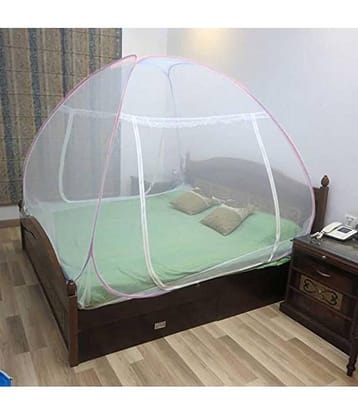 Healthgenie Double Bed Mosquito Net, Machardani - Pink