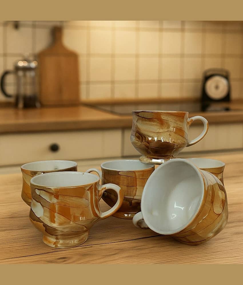 Love Unlimited Solid Bone China Tea Cup 150 ml ( Pack of 6 )