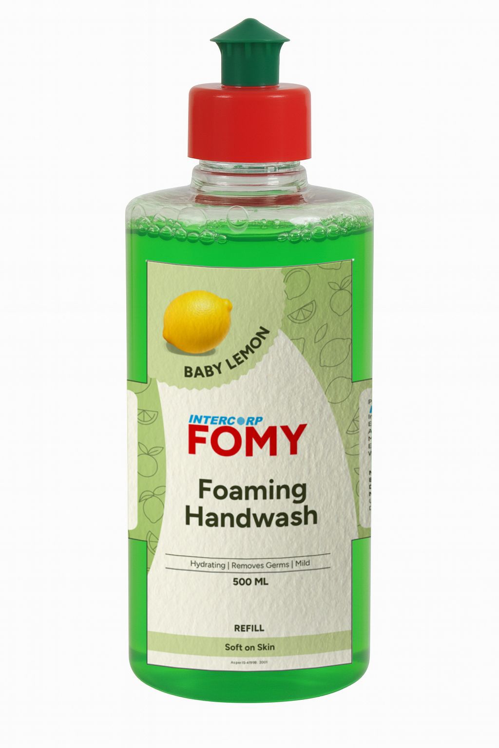 INTERCORP FOMY Antibacterial Soft Refreshing Foaming Hand Wash Refill, 500 ml (Baby Lemon)