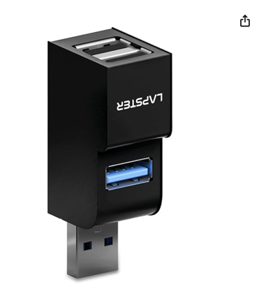 Lapster triport usb hub with 3 Ports (1 USB 3.0 + 2 X USB 2.0) with Hi Speed Data Transfer, Plug & Play USB Hub (Black)