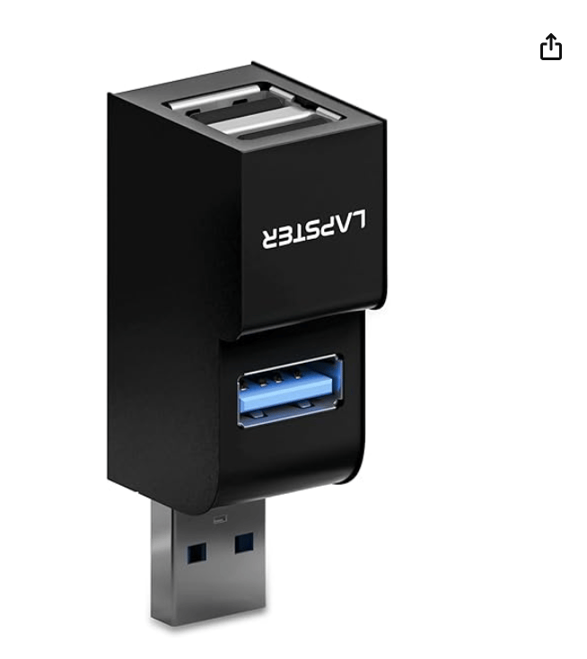 Lapster triport usb hub with 3 Ports (1 USB 3.0 + 2 X USB 2.0) with Hi Speed Data Transfer, Plug & Play USB Hub (Black)