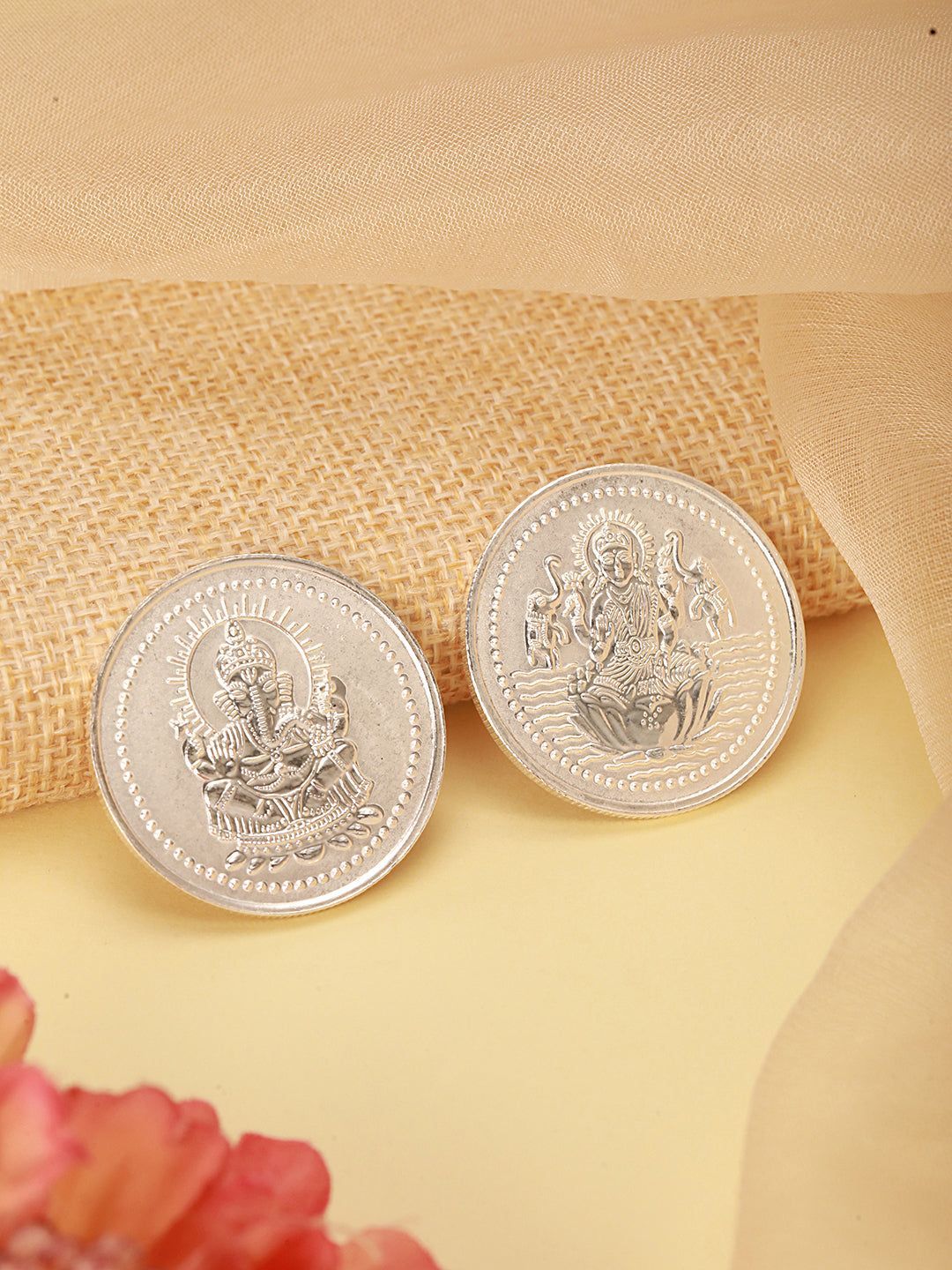 Laxmi Ganesh 20 gram 999 round Silver Coin