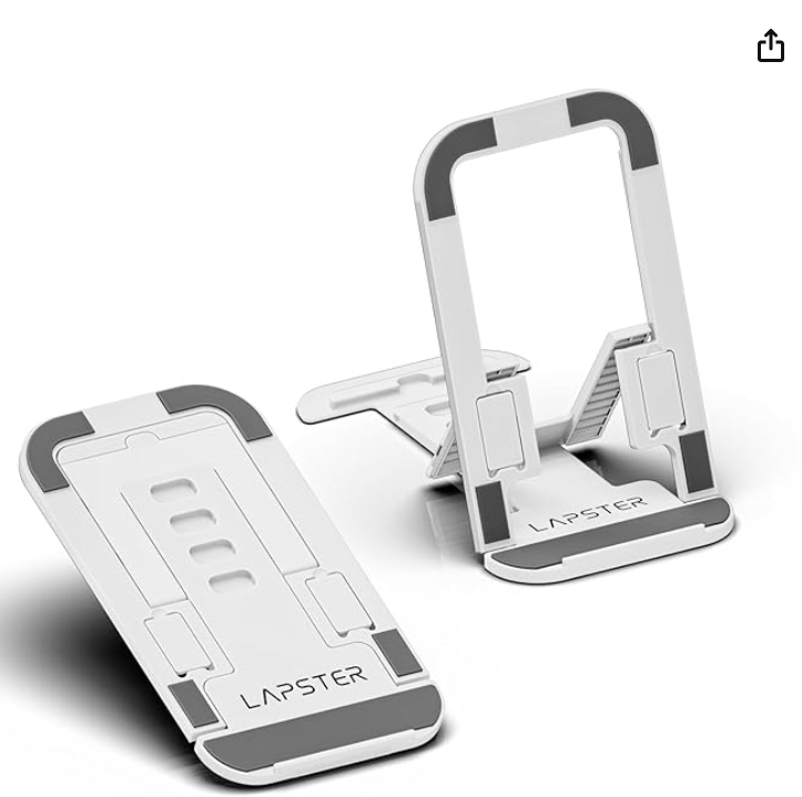Lapster Mobile Stand Holder Metal Built - Cell Phone Stand Perfect for Video Table Online Class Home Bed Flexible Charging Hand Bike Movie Office Gift Desktop Heavy Duty Lazy Mount Multi Angle Clamp