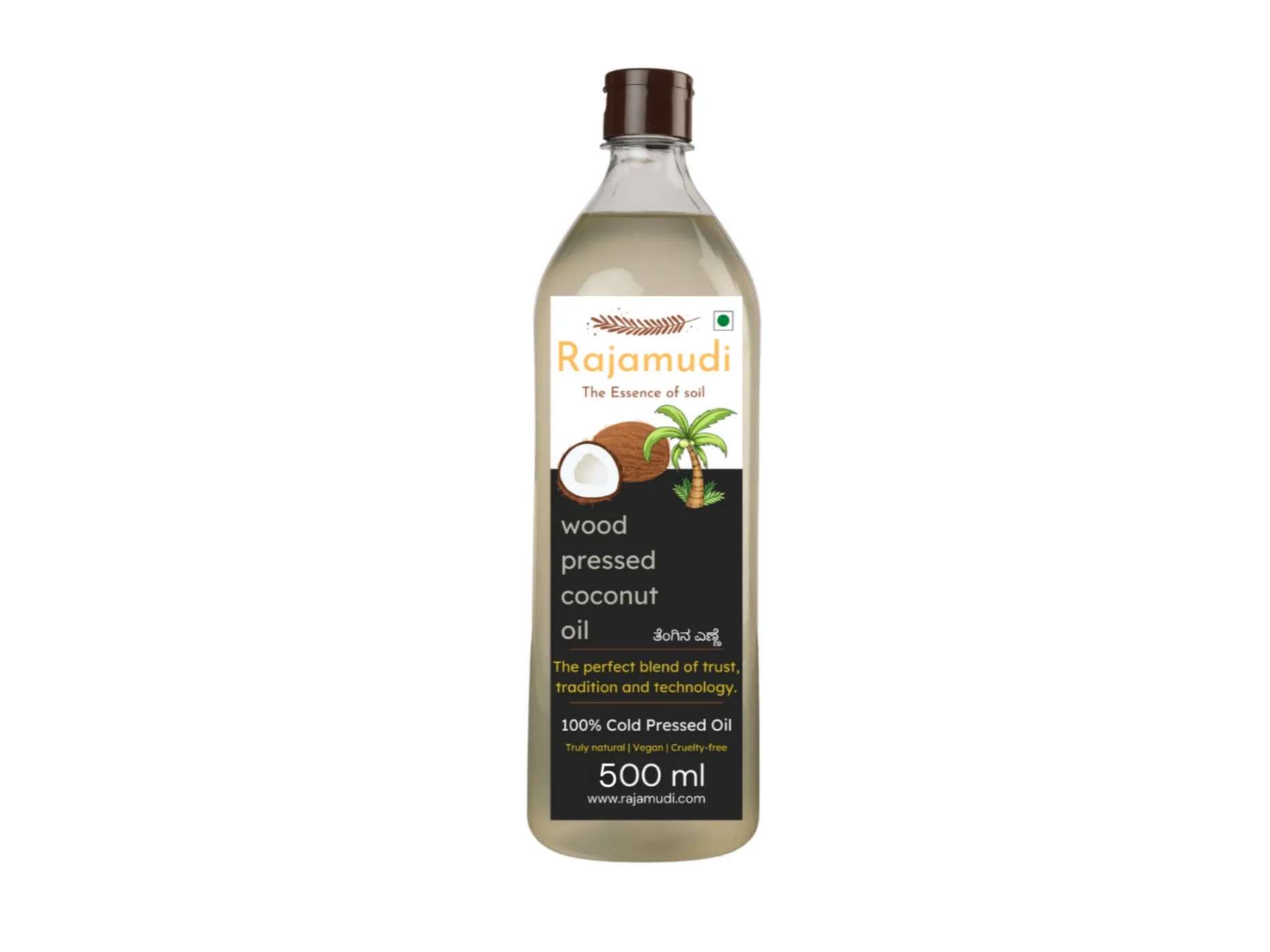 Rajamudi Organics Organic Cold-Pressed Dry 100% Pure Coconut oil - 500 Gram