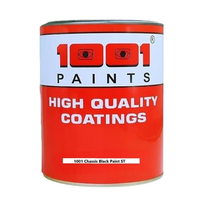 1001 Chassis Black Paint ST | Durable Black Protective Coating | Automotive & Industrial Use | Creates a tough barrier that slows down oxidation and rust on metal parts exposed to moisture and road elements. 1L (4 Liters)