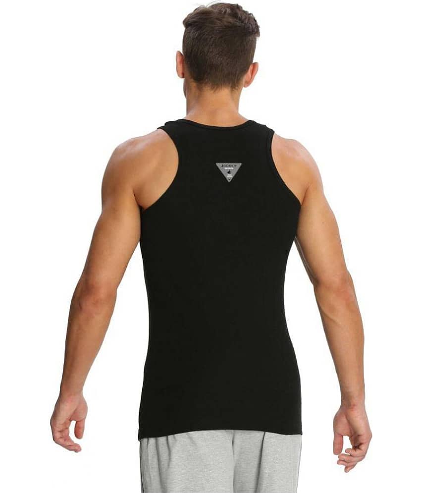 Jockey Black Sleeveless Vests Single