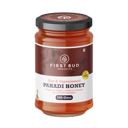 Pahadi Honey (500g) | Organic Raw Honey NMR Tested | Pure Natural Honey in Fresh Packaging | Wild Forest Raw Organic Honey Unprocessed