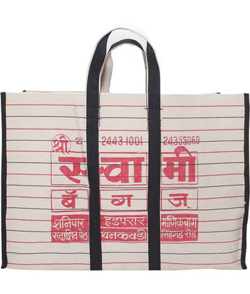 Goodluck Cotton Canvas Grocery Shopping Bag Extra Large Heavy Duty Handcrafted Multipurpose Bag for Grocery Milk Vegetable Storage(16 X 9 X 21)