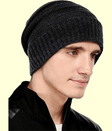 Paryag Black Woollen Men's Cap ( Pack of 1 )