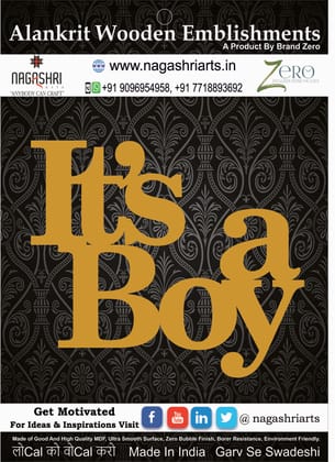 Brand Zero MDF Embellishment Its A Boy Option 1 - 2.5 mm Thick