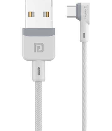 Portronics Konnect L Type C Cable:1.2M Type C USB Cable ,White (POR 1403)