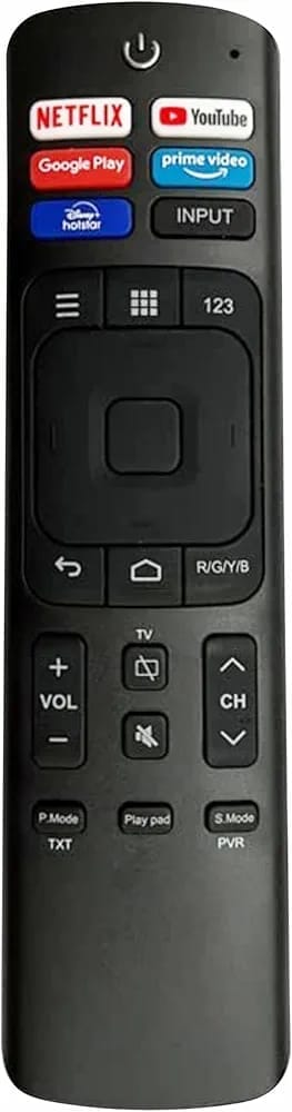 VU Smart 4k Android Ultra HD TV Remote Control- Replacement Remote for Hisence Smart Tv Erf3r69h with Netflix YouTube Google Play Key-Non Voice Feature Black