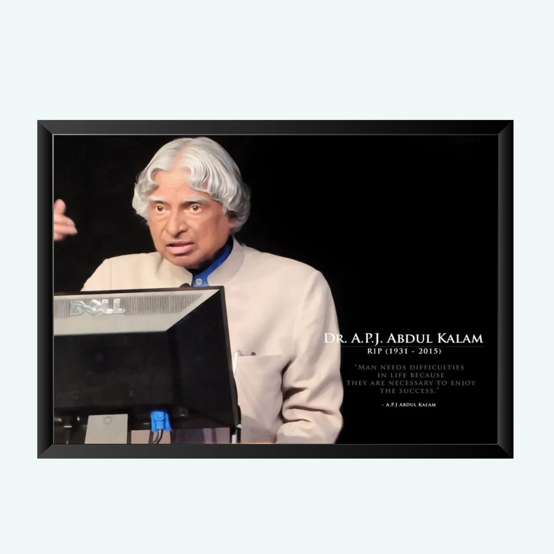 NOKKES A.P.J Abdul Kalam Wall Photo Frame For India Love And Wall Decoration Wall Photo Frame Size 8X12 Inch_A6