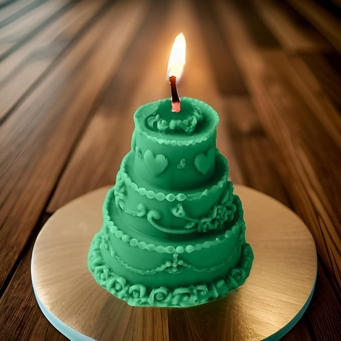 SS Enterprise Organic Soy Wax Cake Shape Designer Candle for Decoration | Scented Aromatic Fragrance Candles | Smoke-Free Cake Candle | Birthday Candle