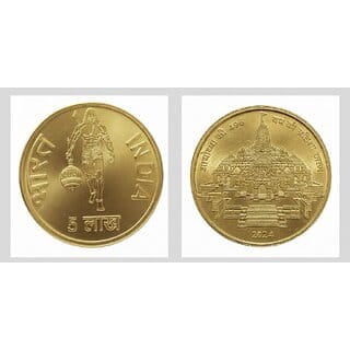 5 Lakh Ram Mandir Ayodhya Collectible Coin 2024 Gold Finish Coin