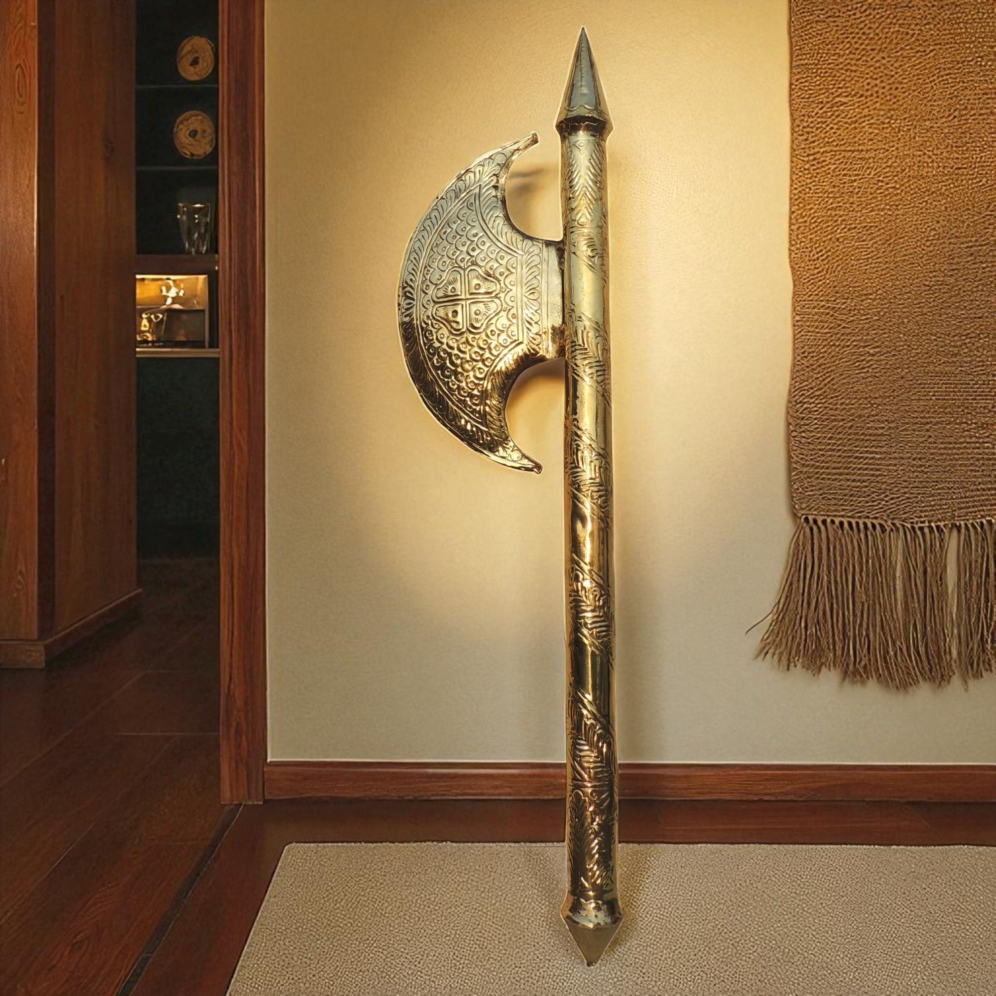 Brass Bhagwan Parshuram Farsa, Height : 30 Inch (ZMAS621 F)